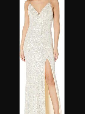 SPEECHLESS- Sequined Evening Dress with Split Front Dress- M- NWT